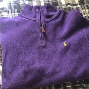 Purple Ralph Lauren Polo Quarter Zip Sweater
